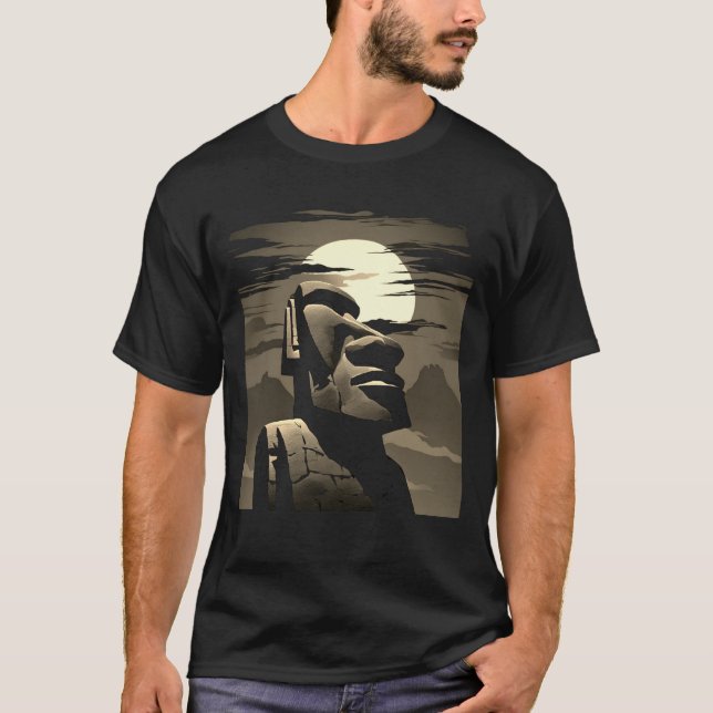 Rapa Nui, Moai T Shirt (Framsida)