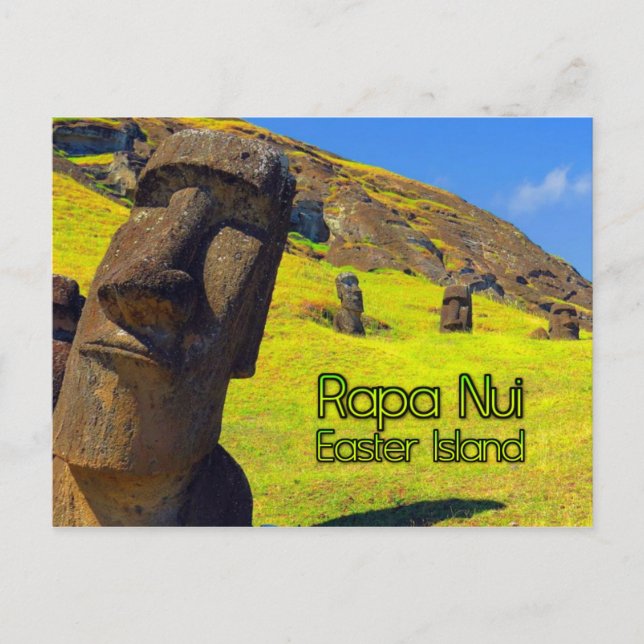 Rapa Nui Påsk-ön stilized Vykort (Framsida)