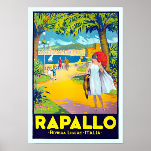 Rapallo Italien vintage resor Poster