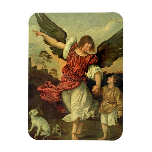 Raphael and Tobias, 1507-8 (olja på panelen) Magnet (Vertikal)