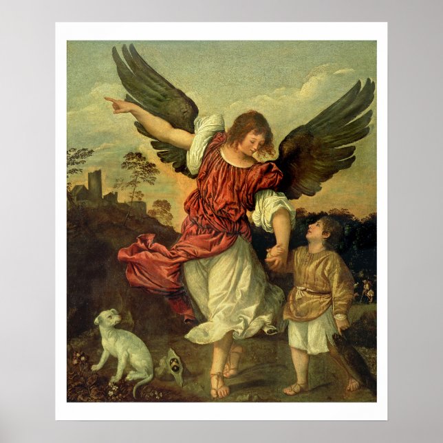 Raphael and Tobias, 1507-8 (olja på panelen) Poster (Framsidan)