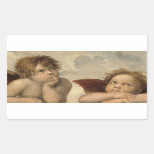 Raphael Cherubs Änglar Rektangulärt Klistermärke
