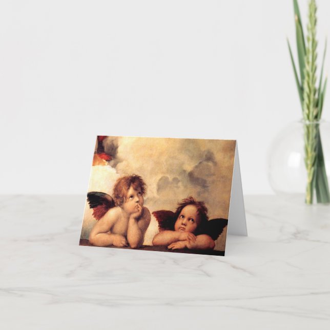 Raphael-Cherubs Sistine Madonna noterar kortet Kort (Framsida)