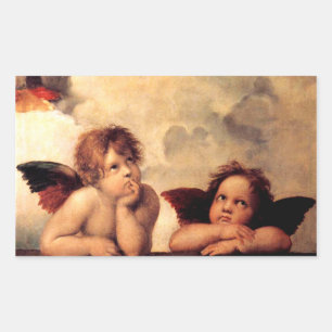 Raphael Cherubs Sistine Madonna Stickers Rektangulärt Klistermärke