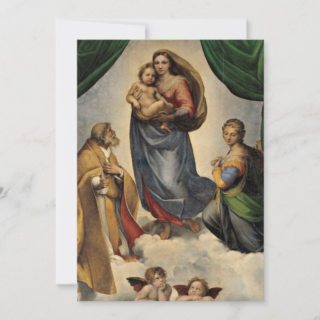 Raphael - Den Sixtinska Madonnan, Anteckningskort (Framsida)
