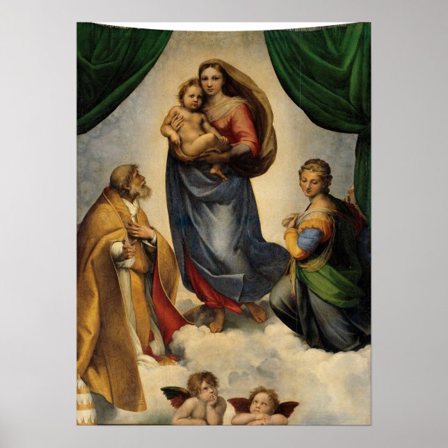 Raphael - Den Sixtinska madonnan Poster (Framsidan)