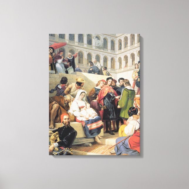 Raphael i Vatikanen, 1832 (olja på canvas) Canvastryck (Framsida)