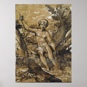 Raphael - Johannes Baptist Preaching Poster