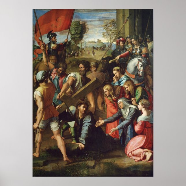 Raphael - Kristus faller på väg till Kalvarieberge Poster (Framsidan)