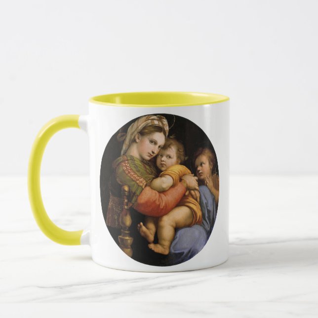Raphael , Madonna della seggiola Mugg (Vänster)