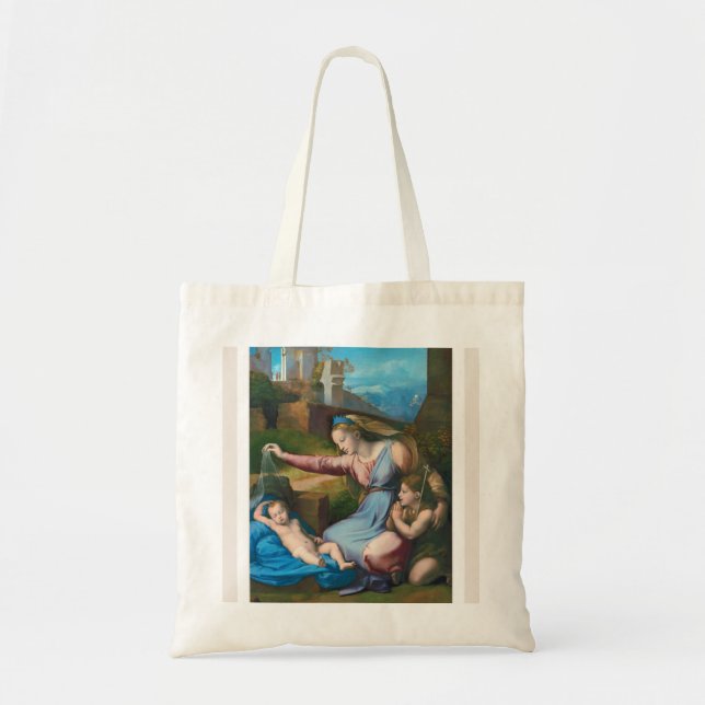 Raphael Madonna från Blue Diadem Small Tote Bag Tygkasse (Framsidan)