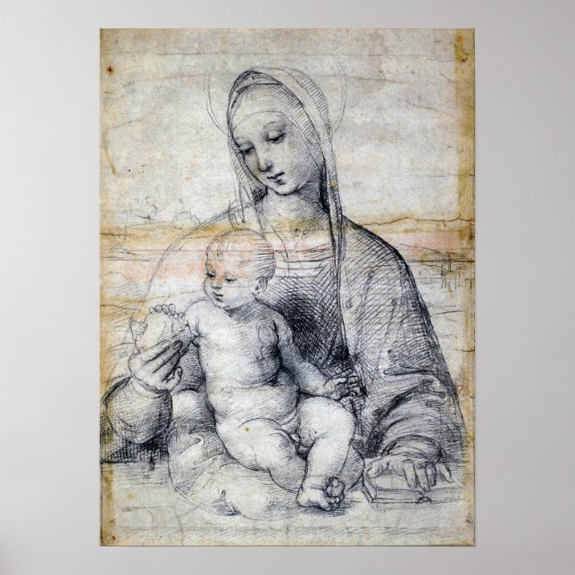 Raphael - Madonna of the Pomegranate 1504 Poster (Framsidan)