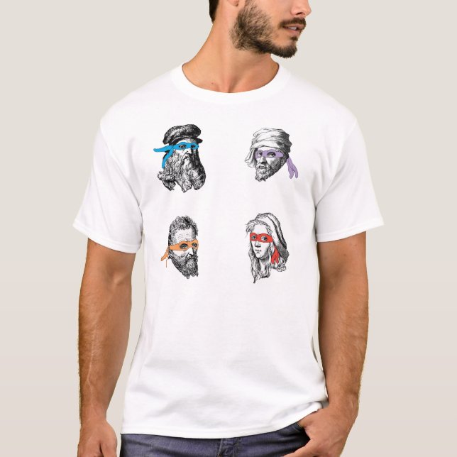 Raphael Michelagelo för Ninja Leonardo Donatello Tee Shirt (Framsida)
