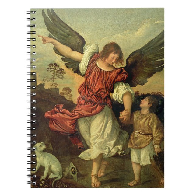 Raphael och Tobias, 1507-8 (olja på panel) Anteckningsbok Med Spiral (Framsidan)