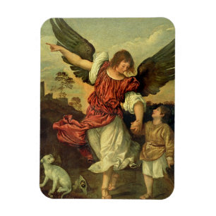 Raphael och Tobias, 1507-8 (olja på panel) Magnet