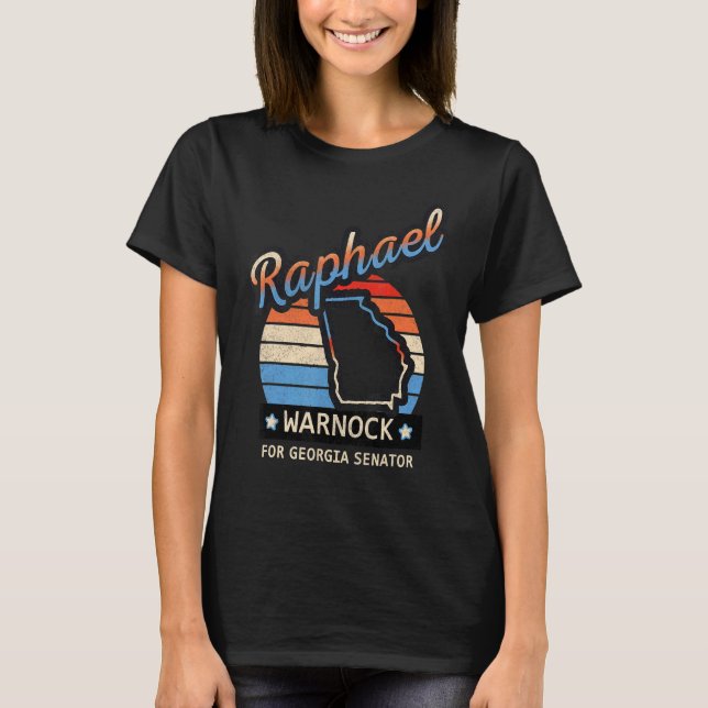 Raphael Retro Sunset Warnock för Georgiens senator T Shirt (Framsida)