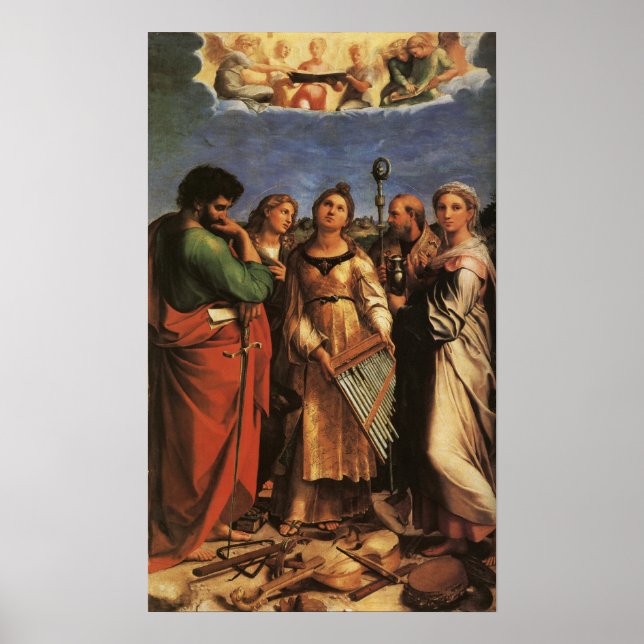 Raphael - S:t Cecilia, Paulus, Johannes Evangelist Poster (Framsidan)