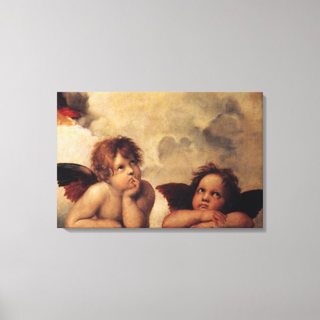 Raphael,Sistine Cherub Canvastryck (Framsida)