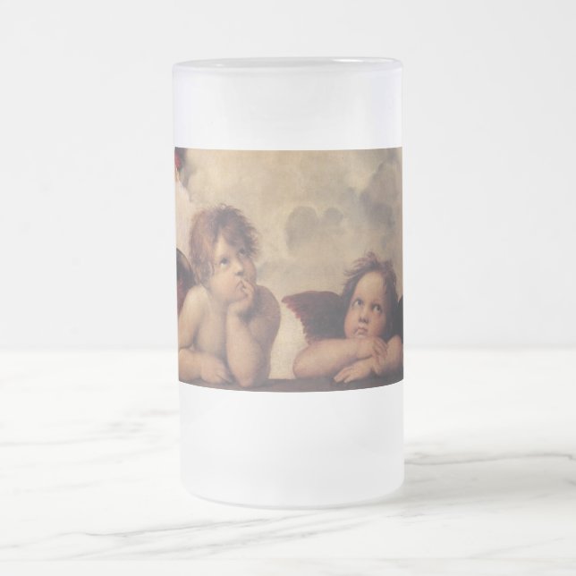 Raphael,Sistine Cherub Frostat Ölglas (Center)