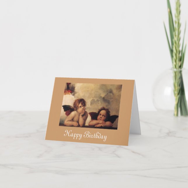 Raphael,Sistine Cherub, Grattis på födelsedagen Kort (Framsida)