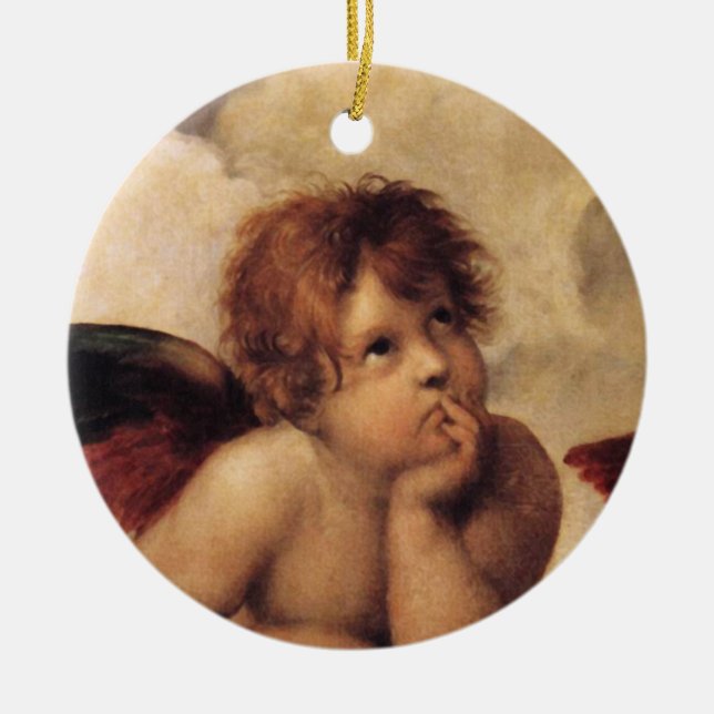Raphael,Sistine Cherub Julgransprydnad Keramik (Framsidan)