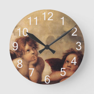 Raphael,Sistine Cherub Rund Klocka