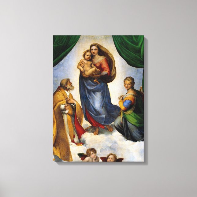 Raphael Sistine Madonna Canvastryck (Framsida)