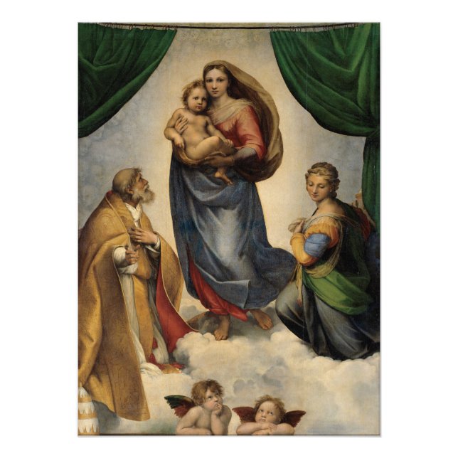 Raphael - Sistine Madonna Fototryck (Framsidan)