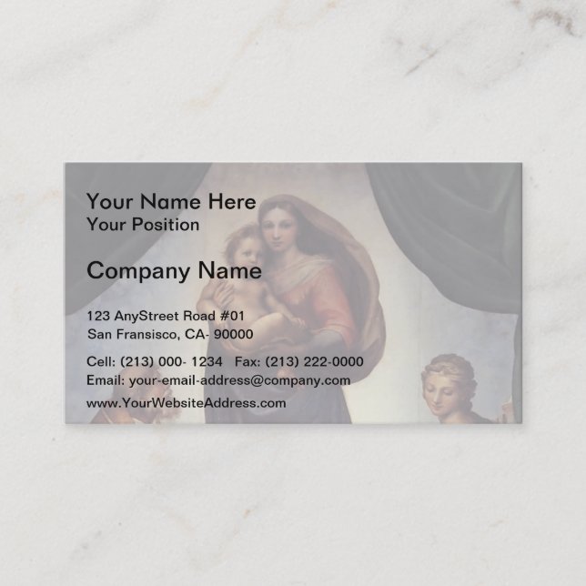 Raphael- Sistine Madonna Visitkort (Framsida)