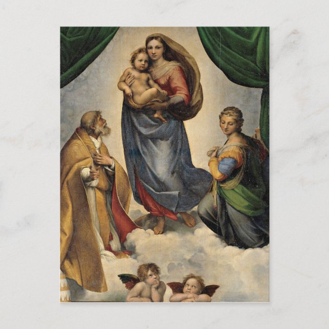 Raphael - Sistine Madonna Vykort (Framsida)