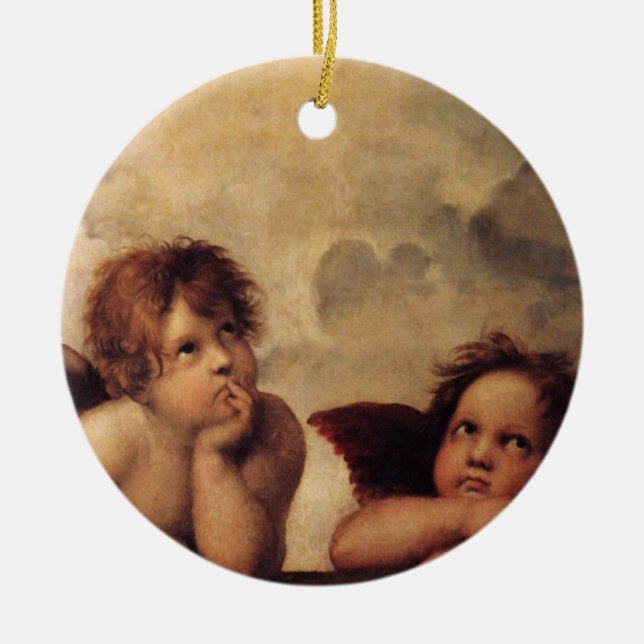 Raphael,Sixtinska kerub Julgransprydnad Keramik (Framsidan)