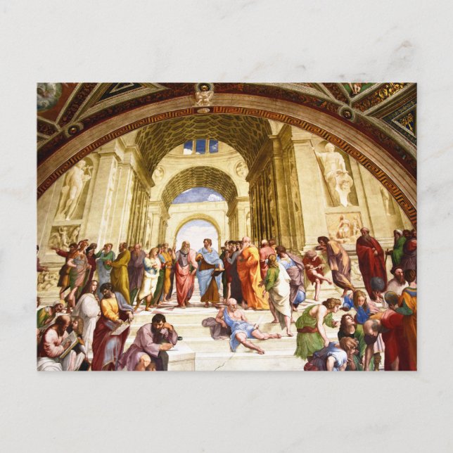 Raphael, Skolan i Aten (1509) Vykort (Framsida)