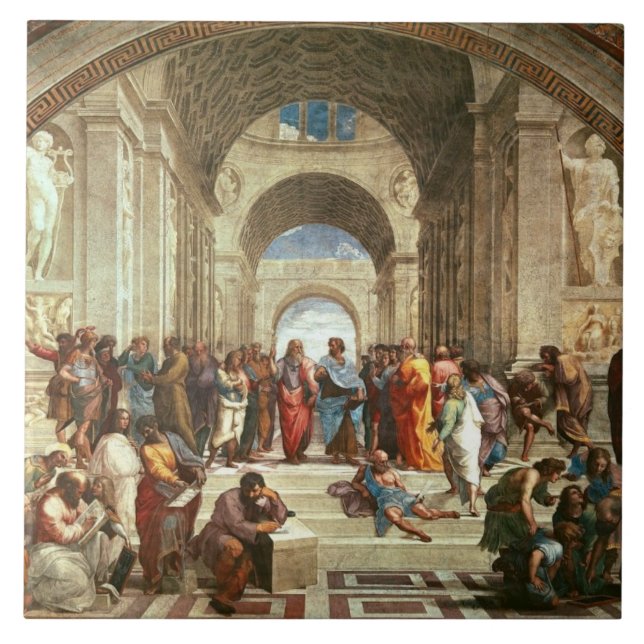 Raphael - Skolan i Aten Kakelplatta (Framsidan)