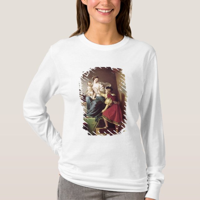 Raphael som justerar hans modell, poserar hans t-shirt (Framsida)