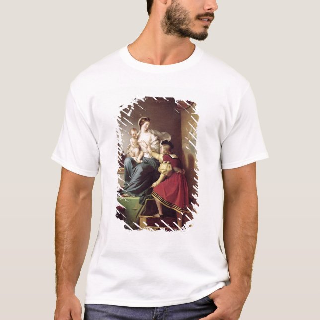 Raphael som justerar hans modell, poserar hans tee shirt (Framsida)