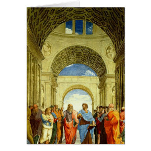 Raphael, "som skola av Athens" specificerar circa Hälsningskort