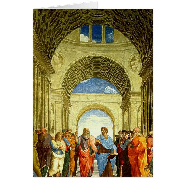 Raphael, "som skola av Athens" specificerar circa Hälsningskort (Framsidan)