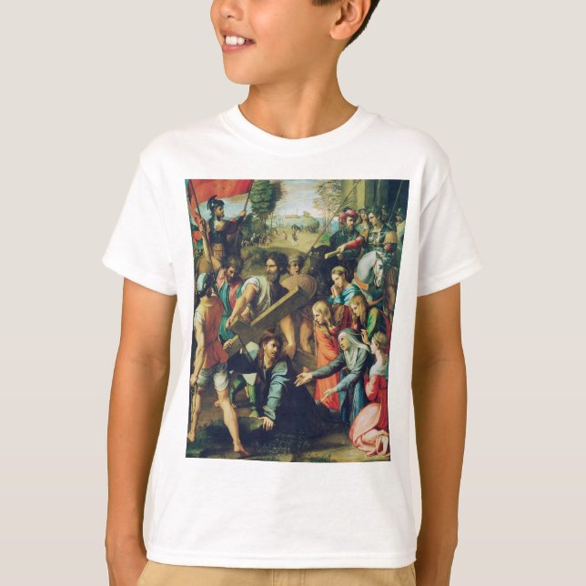 Raphael Spasimo Kristus faller under korset Konst T Shirt (Framsida)
