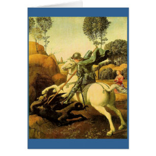 Raphael "St George och draken" (circa 1505) Hälsningskort