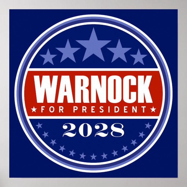 Raphael Warnock för president 2028 Poster (Framsidan)