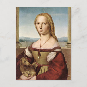 Raphaels Dam med Unicorn Postcard Vykort