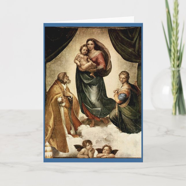 Raphaels klassiker "Sistine Madonna" (circa 1513) Kort (Framsida)