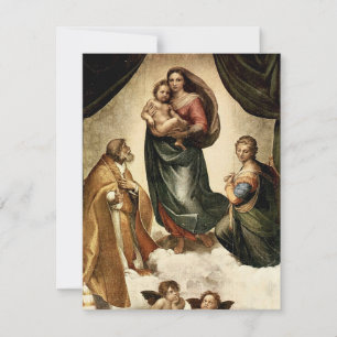 Raphaels klassiska "Sistine Madonna" (circa 1513) Inbjudningar