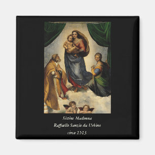 Raphaels klassiska "Sistine Madonna" (circa 1513) Magnet