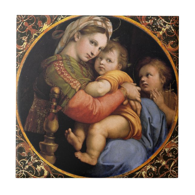 Raphaels Madonna della sedia Decorative Tile Kakelplatta (Framsidan)