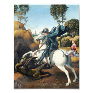 Raphaels Saint George och Dragon (ca 1506) f Fototryck