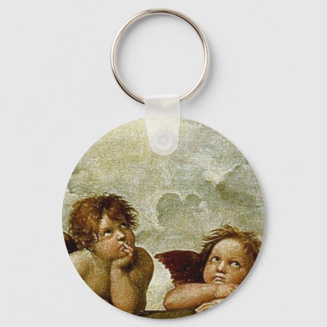 Raphaels "Sistine Madonna" (cirka 1513) (detaljer) Nyckelring (Framsida)