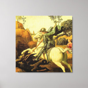 Raphaels "St. George och Dragon" (circa 1505) Canvastryck