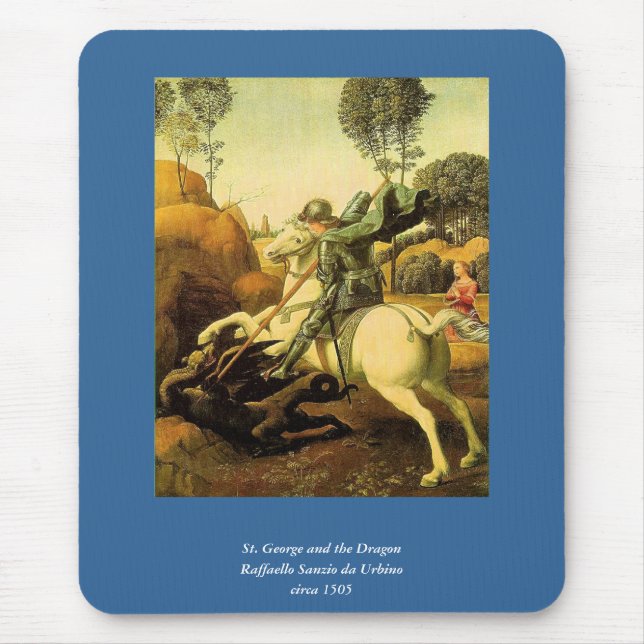 Raphaels "St. George och Dragon" (circa 1505) Musmatta (Framsidan)