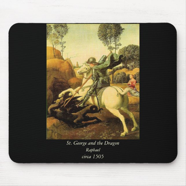 Raphaels "St. George och Dragon" (circa 1505) Musmatta (Framsidan)